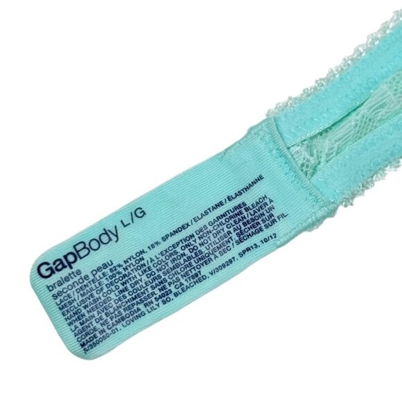 NWOT GAP Body Floral Lace Bralette Sz.L Mint Green Soft Cups Sheer Lingerie - Picture 5 of 7